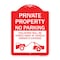 Signmission Private Parking Violators Will Be Towed Away at Vehicle Owners Expense, Red & White, RW-1824-23254 A-DES-RW-1824-23254 - alternate 1